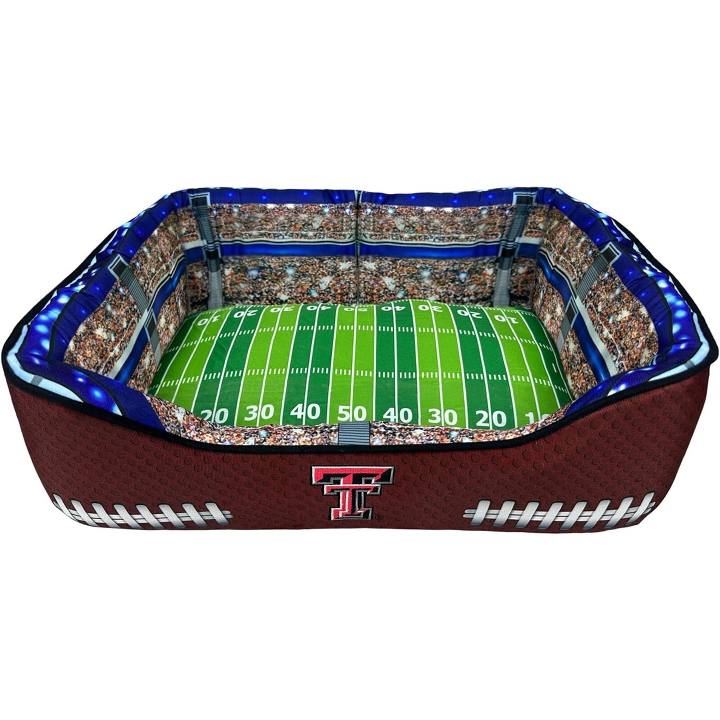 Pets First NCAA Football Stadium Pillow Bed for Dogs & Cats Sporty Dog Bed