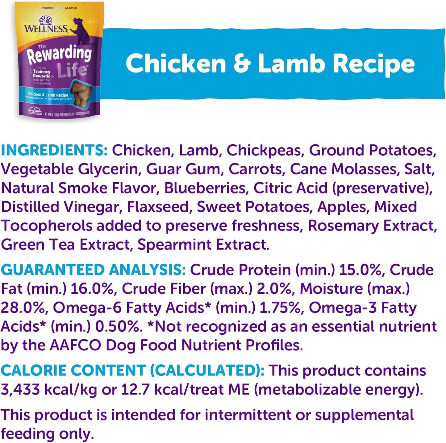 Rewarding Life Dog Treats, Training Treat, Grain Free, Soft Chicken & Lamb (6 Ounce Bag)
