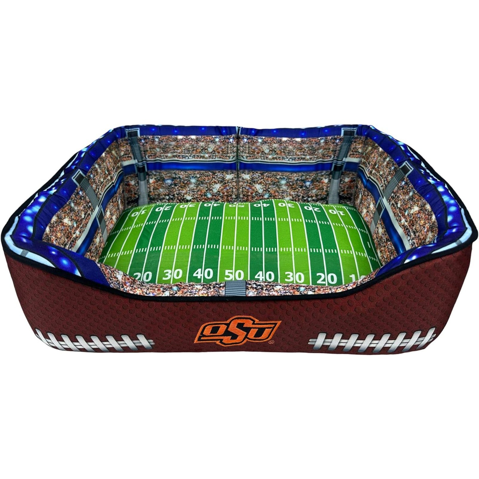 Pets First NCAA Football Stadium Pillow Bed for Dogs & Cats Sporty Dog Bed
