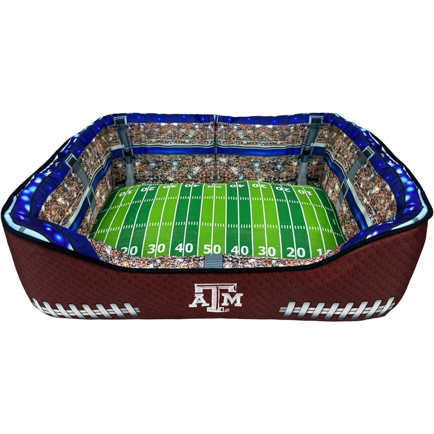 Pets First NCAA Football Stadium Pillow Bed for Dogs & Cats Sporty Dog Bed