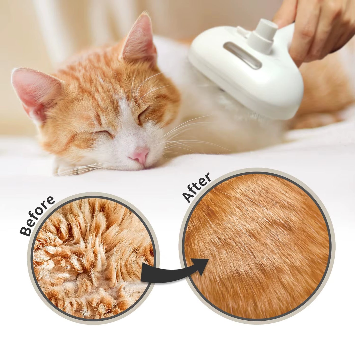 Spray Cat Brush for Shedding Remove Static Flying Hair Pet Grooming Brush Self Cleaning Dog Brush