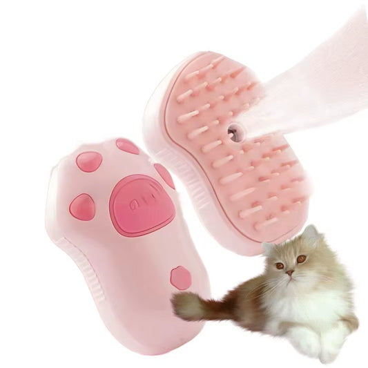 2025 New Rechargeable Pet Spray Brush Removing Cat Hair and Loosse Hair for Animal Cat Dog Pet Handle Steamy Massage Groom Brush