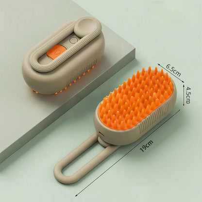 2025 New Rechargeable Pet Spray Brush Removing Cat Hair and Loosse Hair for Animal Cat Dog Pet Handle Steamy Massage Groom Brush