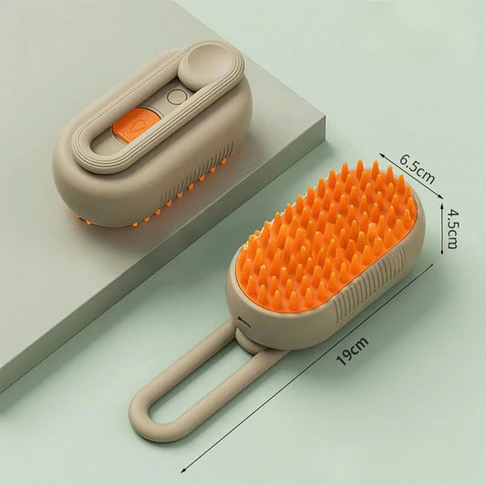 2025 New Rechargeable Pet Spray Brush Removing Cat Hair and Loosse Hair for Animal Cat Dog Pet Handle Steamy Massage Groom Brush