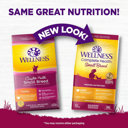 Complete Health Puppy Dry Dog Food, Small Breed, Wholesome Grains, Natural, Chicken, Oatmeal, & Salmon Recipe, (4-Pound Bag)