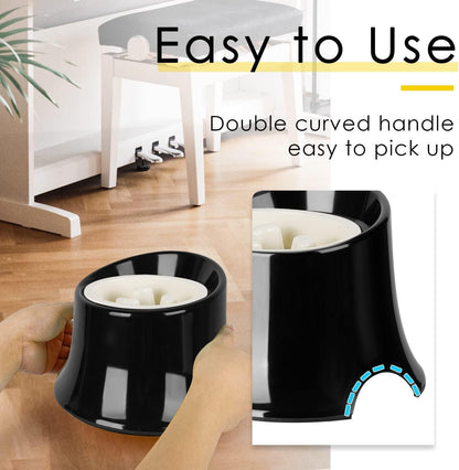 SUPERDESIGN Raised Dog Bowl for Medium Large Dogs And, Elevated Dog Food Bowl Stand & Insert Slow Feeder Dish for Fast Eaters, Spill Proof Tall Feeding Station to Slow down Eating, Medium, Black
