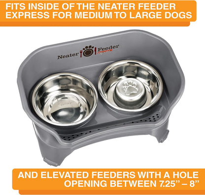 Stainless Steel Slow Feed Dog Bowl for Fast Eating Large Breed, Metal Slow Feeder Dog Bowl Fits in Large Neater Feeders, for Puppy or Dogs (>40 Lbs), 3 Cup Food Capacity