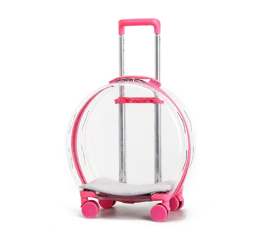 Trolley Suitcase Carrier Transparent Pet Carrying Bag Cats Conveyors Carrying and Strollers Cat Cage with Wheels Pet Products