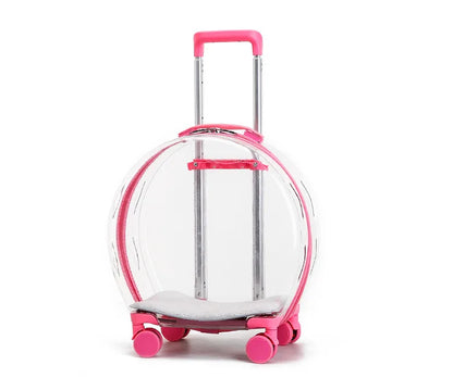 Trolley Suitcase Carrier Transparent Pet Carrying Bag Cats Conveyors Carrying and Strollers Cat Cage with Wheels Pet Products