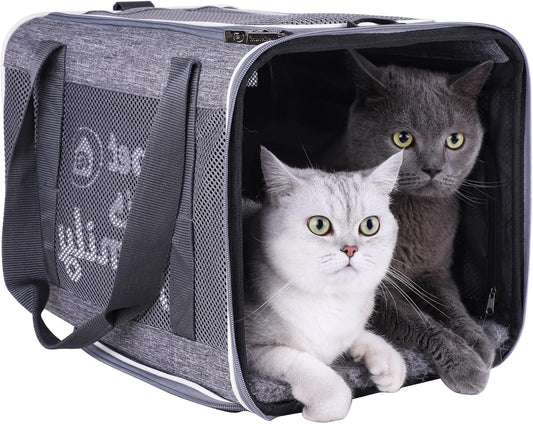 Large Cat Carrier with Privacy Flaps for Nervous and Sensitive Cats