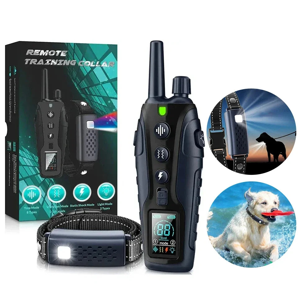 1000M Smart Dog Training Collar with Remote Electric Shocker Suitable for Preventing Dog Barking Pet Behavior Training Supplies