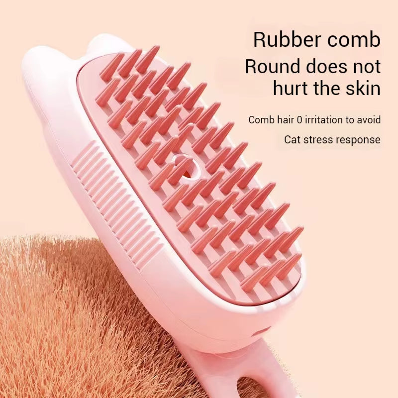 2025 New Rechargeable Pet Spray Brush Removing Cat Hair and Loosse Hair for Animal Cat Dog Pet Handle Steamy Massage Groom Brush