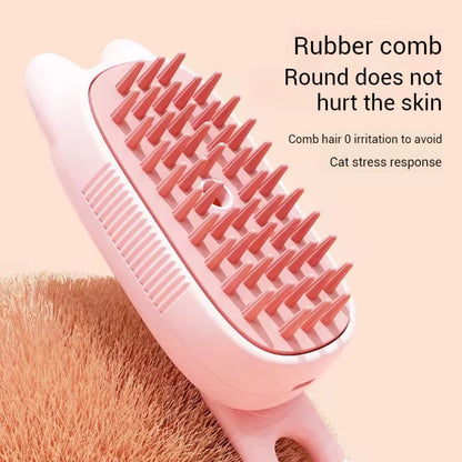 2025 New Rechargeable Pet Spray Brush Removing Cat Hair and Loosse Hair for Animal Cat Dog Pet Handle Steamy Massage Groom Brush
