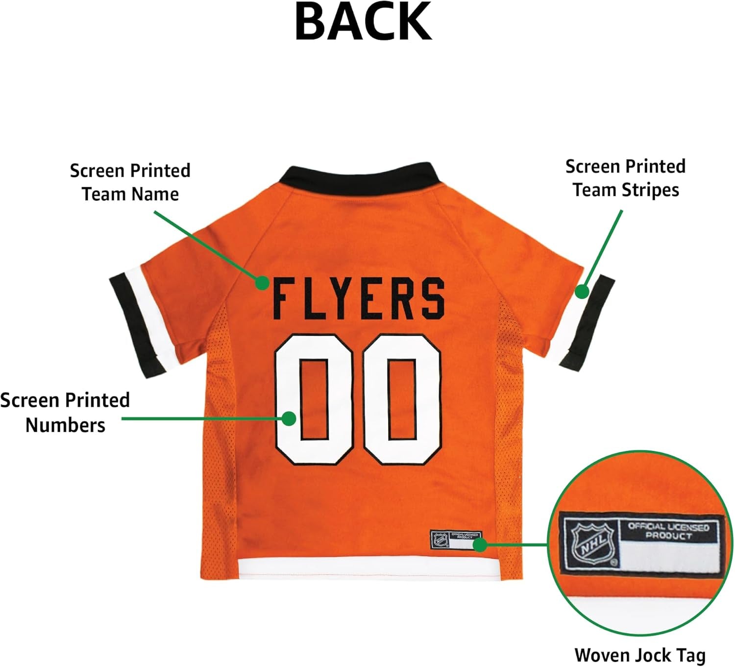 NHL Philadelphia Flyers Jersey for Dogs & Cats, Medium. - Let Your Pet Be a Real NHL Fan!