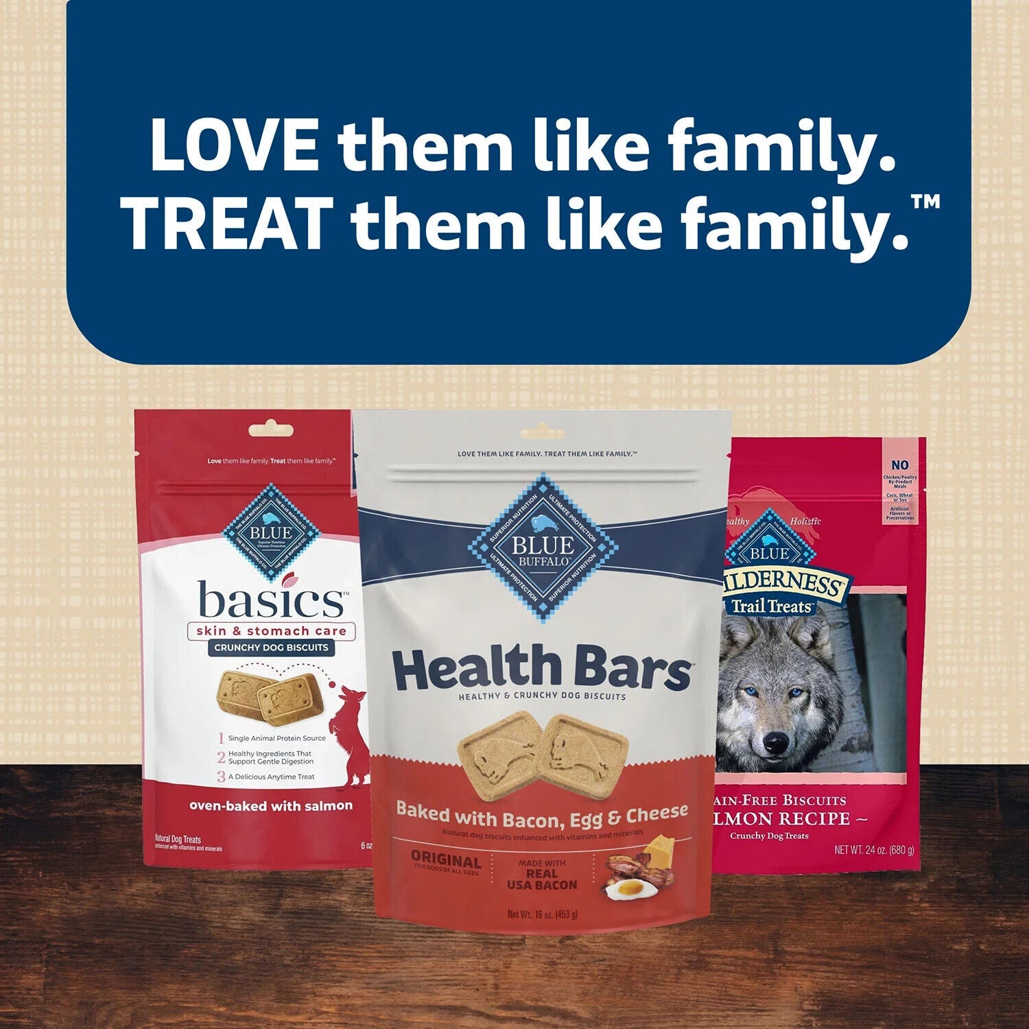 BLUE Buffalo Health Bars Crunchy Dog Treat Biscuits, Bacon, Egg & Cheese 80 Oz.