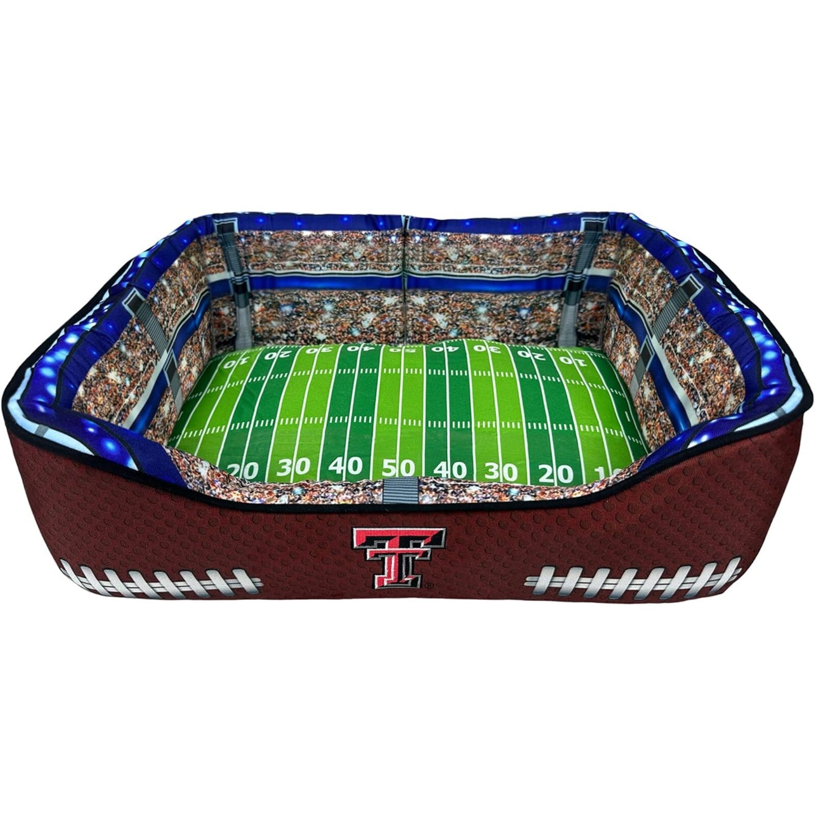 Pets First NCAA Football Stadium Pillow Bed for Dogs & Cats Sporty Dog Bed
