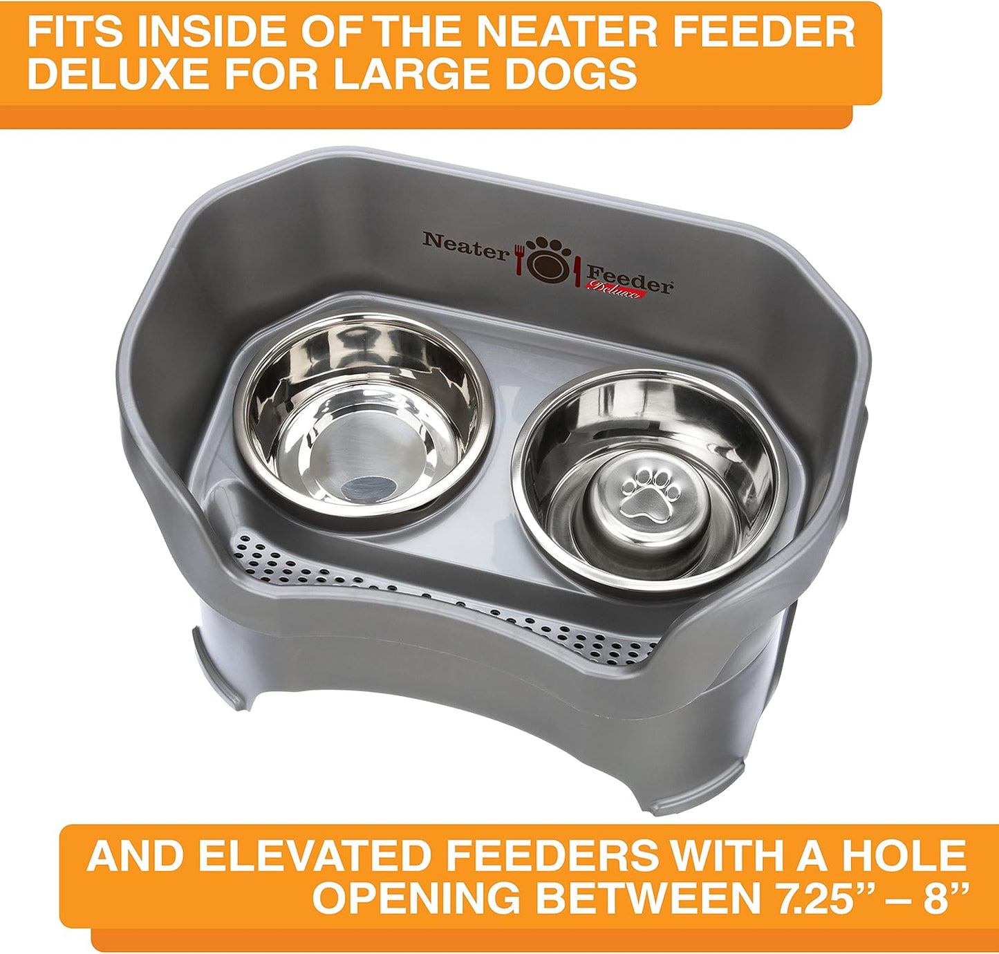 Stainless Steel Slow Feed Dog Bowl for Fast Eating Large Breed, Metal Slow Feeder Dog Bowl Fits in Large Neater Feeders, for Puppy or Dogs (>40 Lbs), 3 Cup Food Capacity