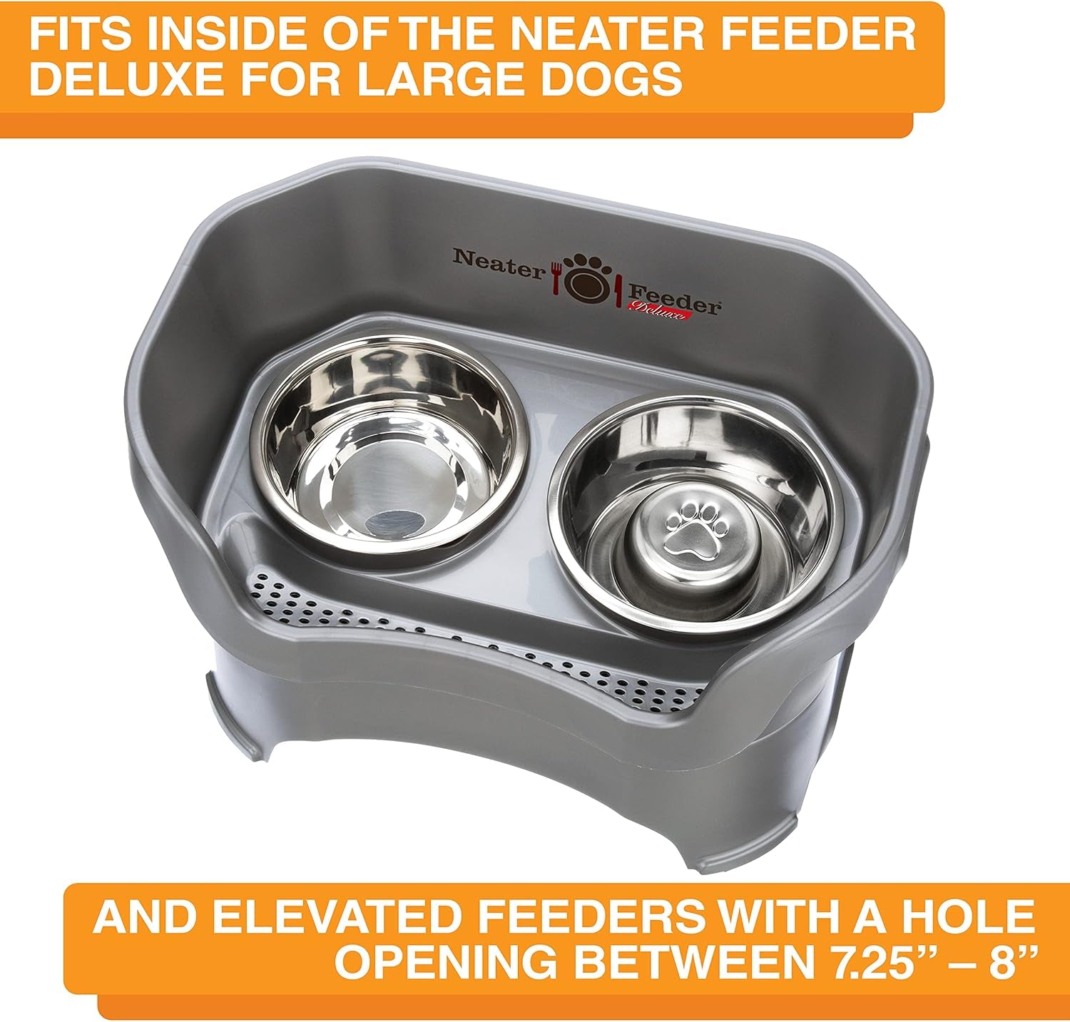 Stainless Steel Slow Feed Dog Bowl for Fast Eating Large Breed, Metal Slow Feeder Dog Bowl Fits in Large Neater Feeders, for Puppy or Dogs (>40 Lbs), 3 Cup Food Capacity
