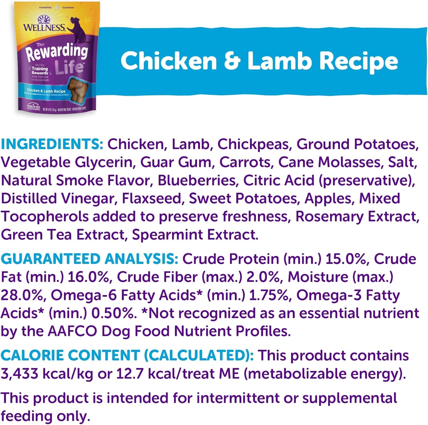 Rewarding Life Dog Treats, Training Treat, Grain Free, Soft Chicken & Lamb (6 Ounce Bag)