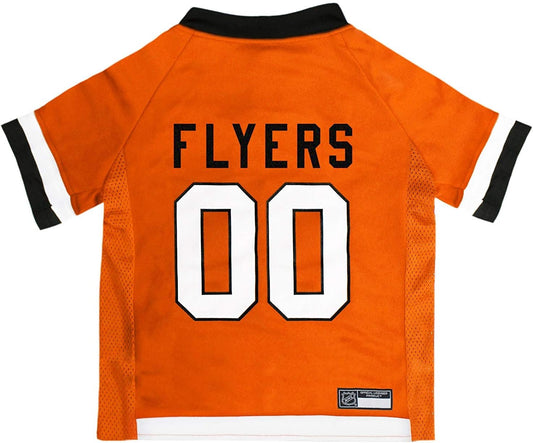 NHL Philadelphia Flyers Jersey for Dogs & Cats, Medium. - Let Your Pet Be a Real NHL Fan!