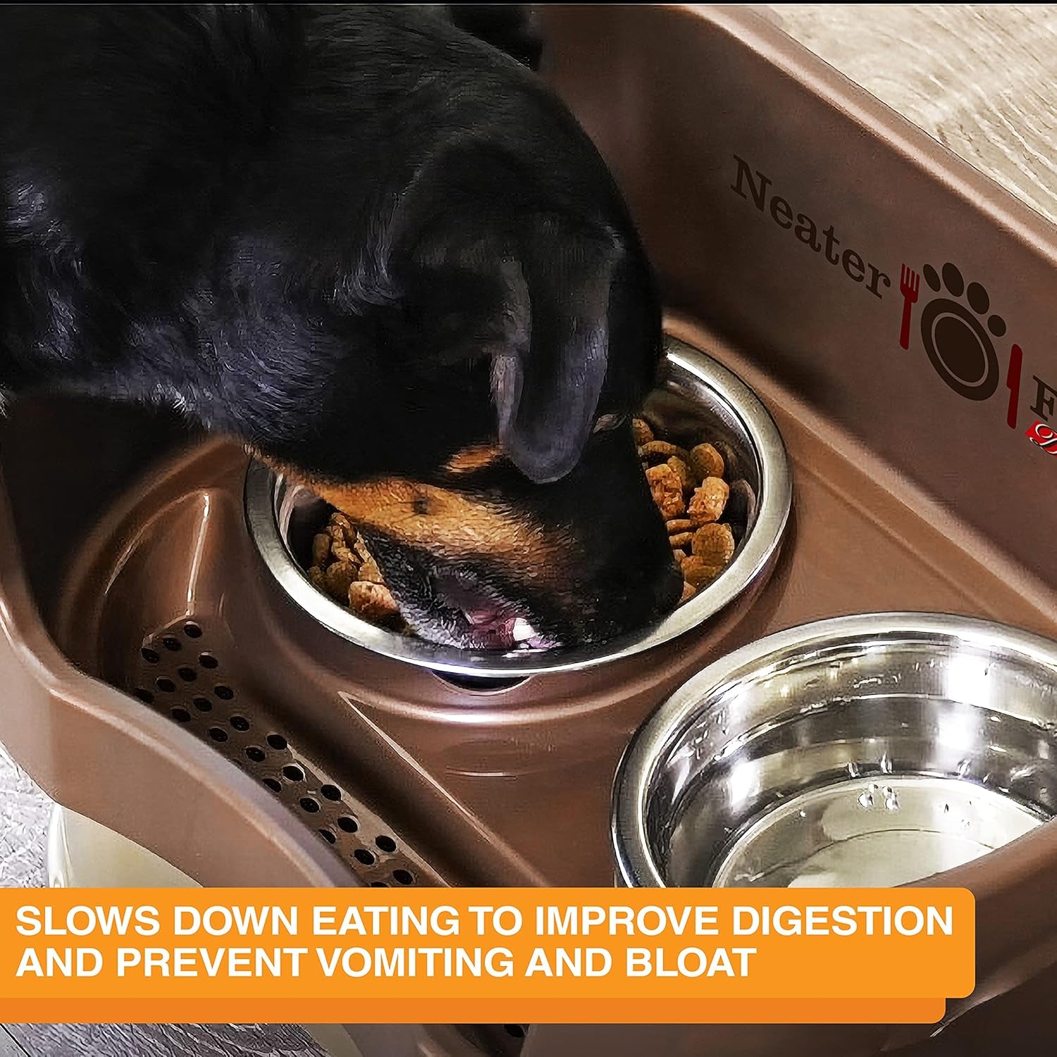 Stainless Steel Slow Feed Dog Bowl for Fast Eating Large Breed, Metal Slow Feeder Dog Bowl Fits in Large Neater Feeders, for Puppy or Dogs (>40 Lbs), 3 Cup Food Capacity