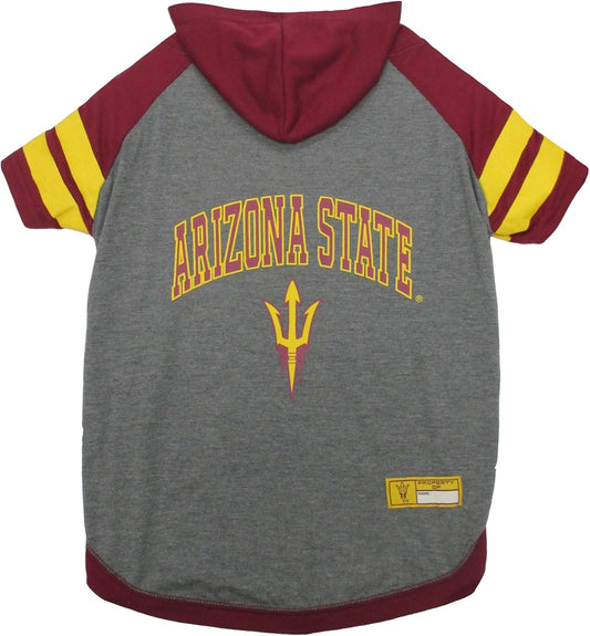 NCAA Arizona Sun Devils Hoodie for Dogs & Cats, Small. | Collegiate Licensed Dog Hoody Tee Shirt | Sports Hoody T-Shirt for Pets | College Sporty Dog Hoodie Shirt