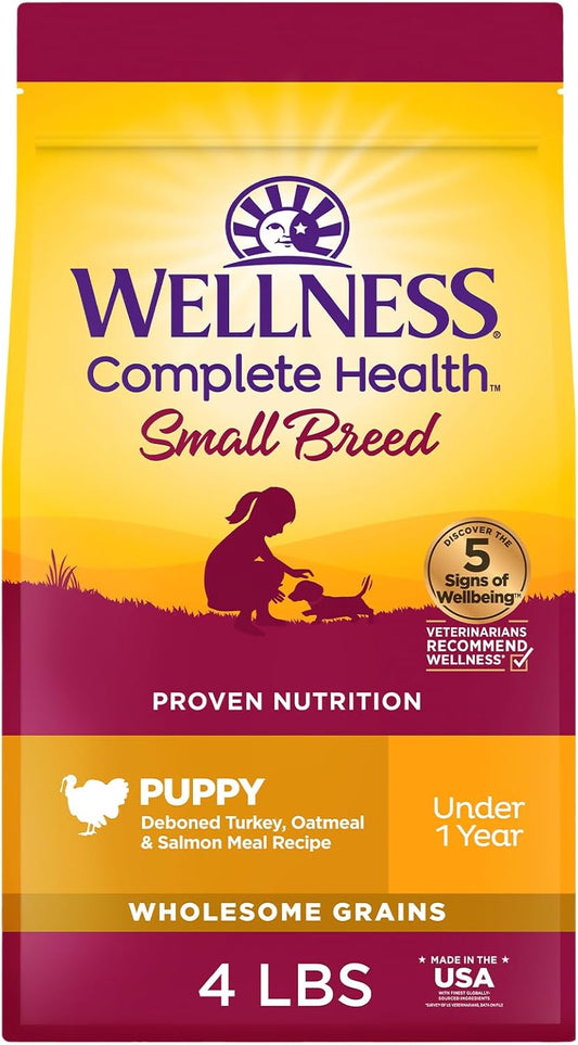 Complete Health Puppy Dry Dog Food, Small Breed, Wholesome Grains, Natural, Chicken, Oatmeal, & Salmon Recipe, (4-Pound Bag)