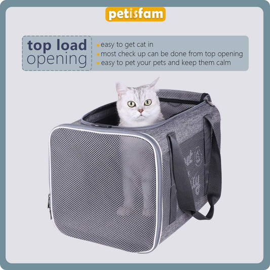 Large Cat Carrier with Privacy Flaps for Nervous and Sensitive Cats