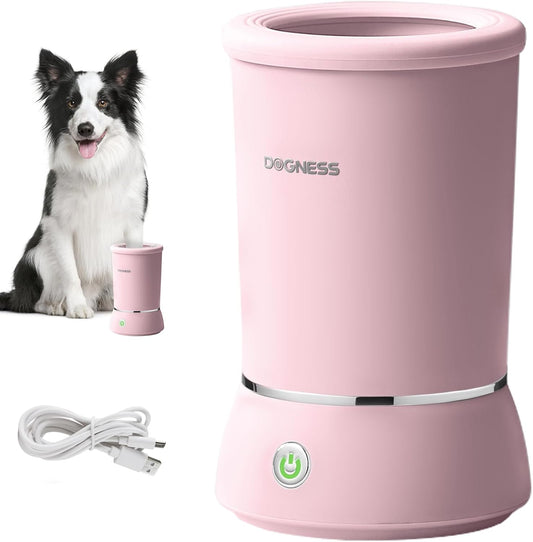 W01 Automatic Dog Paw Cleaner for Small to Medium Dogs (Pink)