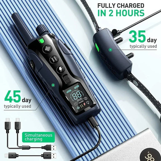 1000M Smart Dog Training Collar with Remote Electric Shocker Suitable for Preventing Dog Barking Pet Behavior Training Supplies