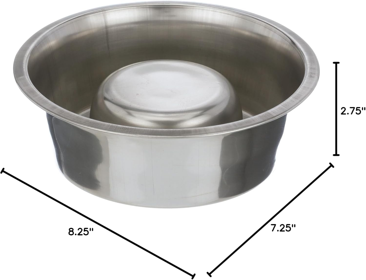 Stainless Steel Slow Feed Dog Bowl for Fast Eating Large Breed, Metal Slow Feeder Dog Bowl Fits in Large Neater Feeders, for Puppy or Dogs (>40 Lbs), 3 Cup Food Capacity