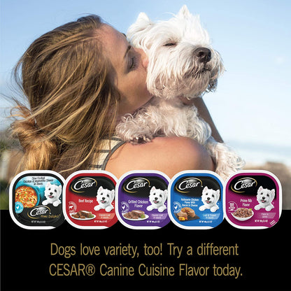 Home Delights Adult Soft Wet Dog Food Braised Rib Flavor with Carrots & Peas in Sauce, 3.5 Oz. Easy Peel Trays, Pack of 24