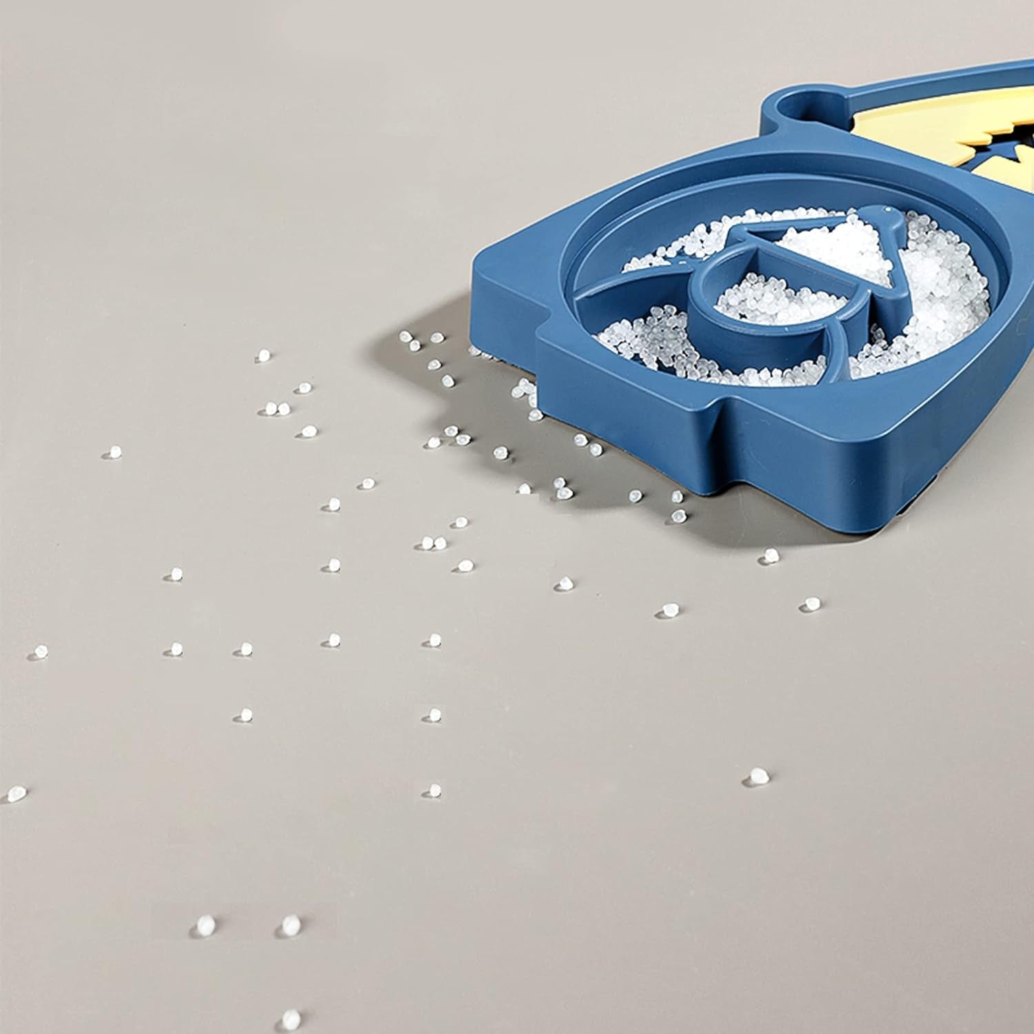 Elevated Dog Bowls Detachable Slow Feeder Stainless Steel Slanted Dish Automatic Water Feeder Food Water Pet Feeder for Medium Dogs and Cats Pet Feeder anti Slip Pet Bowls (Blue/Yellow)