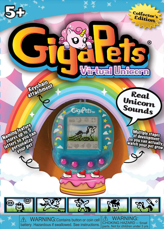 Giga Pets Unicorn Virtual Pet, Blue, Product Width 2 In